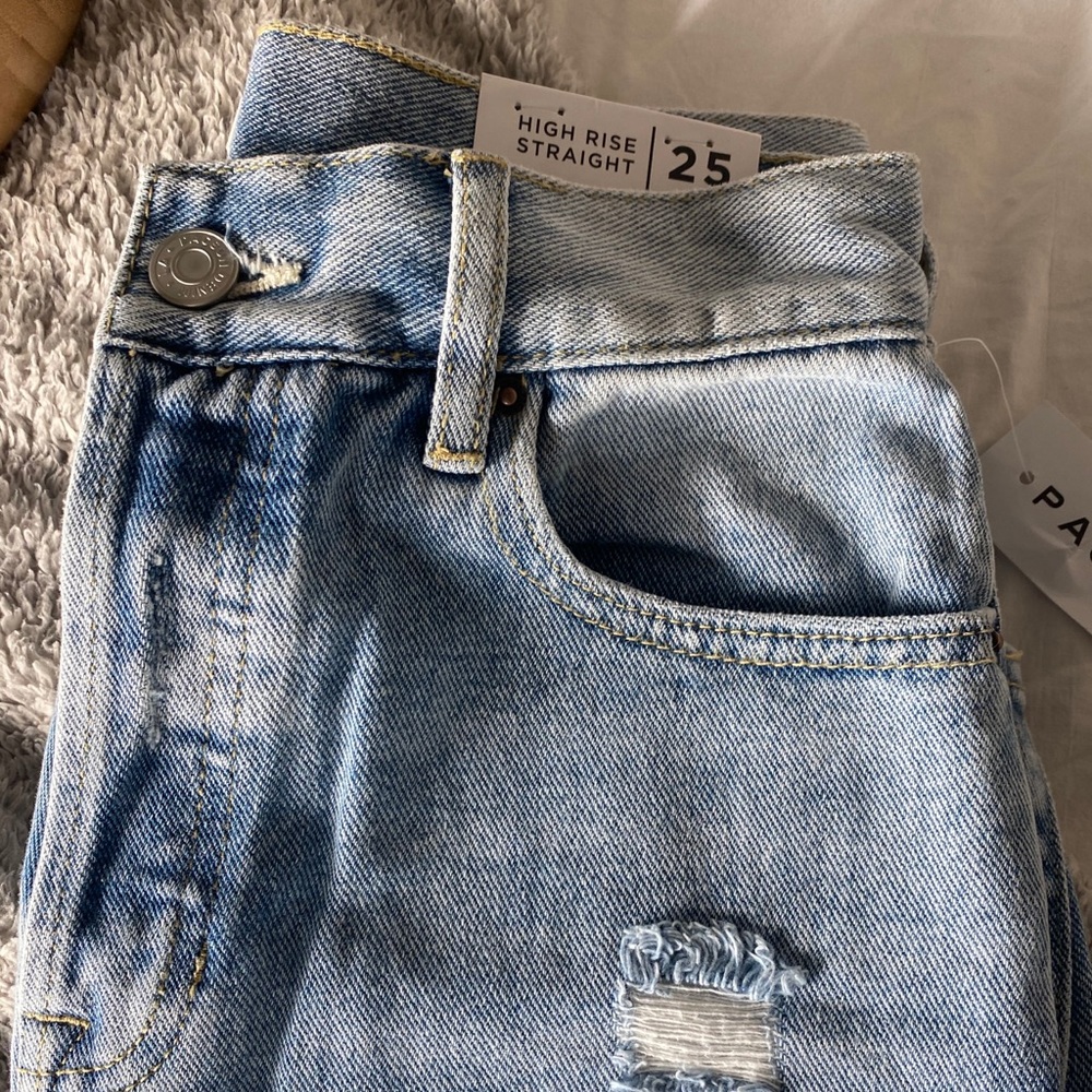 High rise straight leg jeans